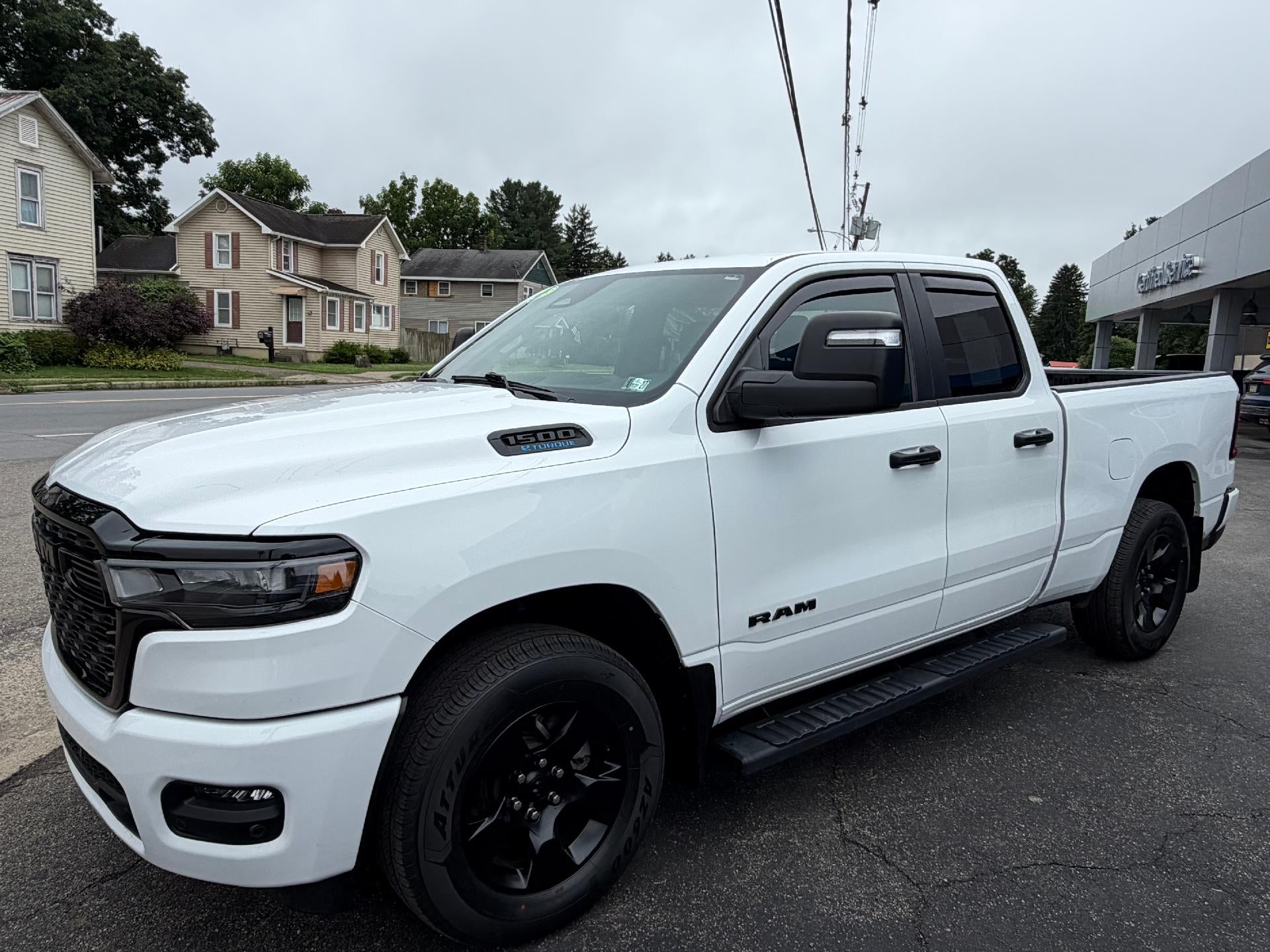 2025 RAM 1500 Tradesman in White — front three-quarter view