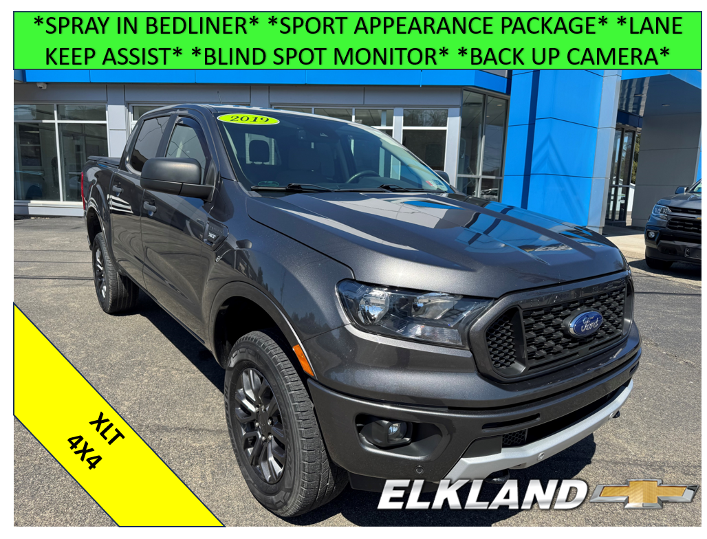2019 Ford Ranger XLT in Gray — front three-quarter view