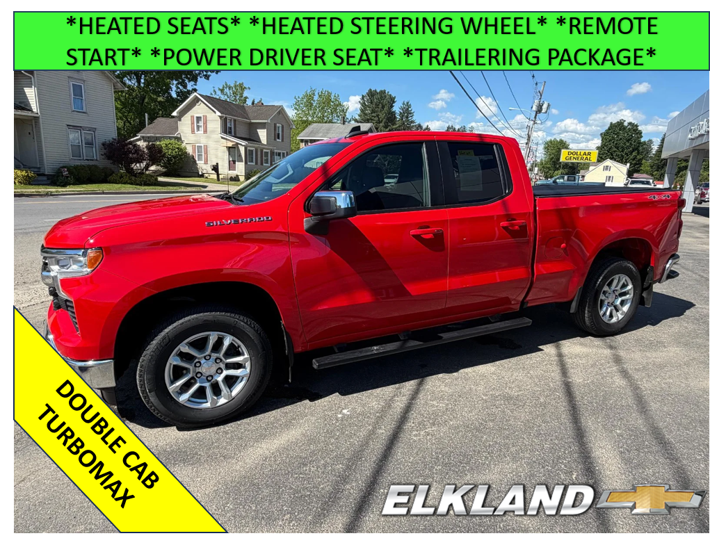 2024 Chevrolet Silverado 1500 LT (2FL) in Red Hot — front three-quarter view