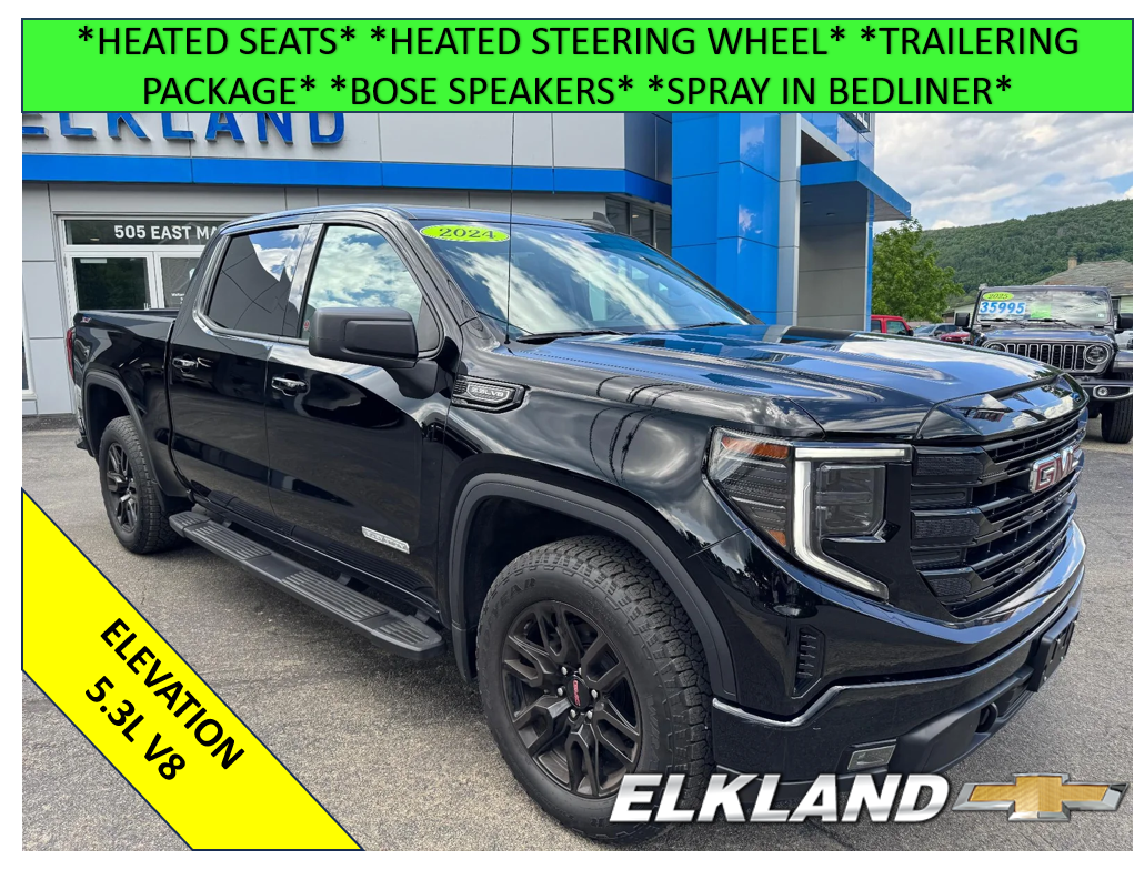 2024 GMC Sierra 1500 Elevation in Onyx Black — front three-quarter view