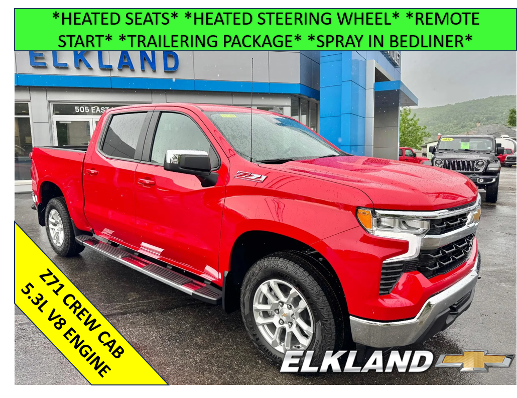 2026 Chevrolet Silverado 1500 LT in Red Hot — front three-quarter view