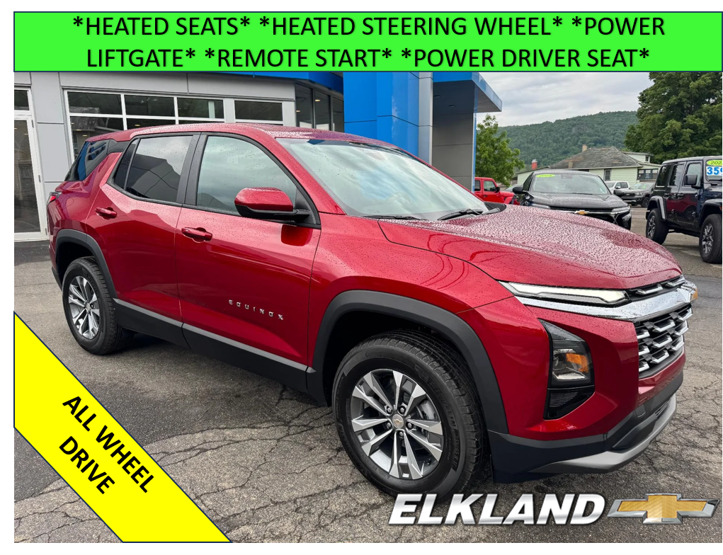 2026 Chevrolet Equinox LT in Radiant Red Tintcoat — front three-quarter view