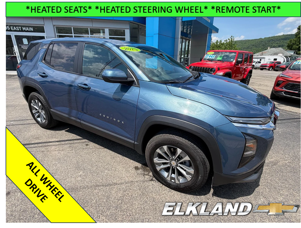 2025 Chevrolet Equinox LT in Lakeshore Blue Metallic — front three-quarter view